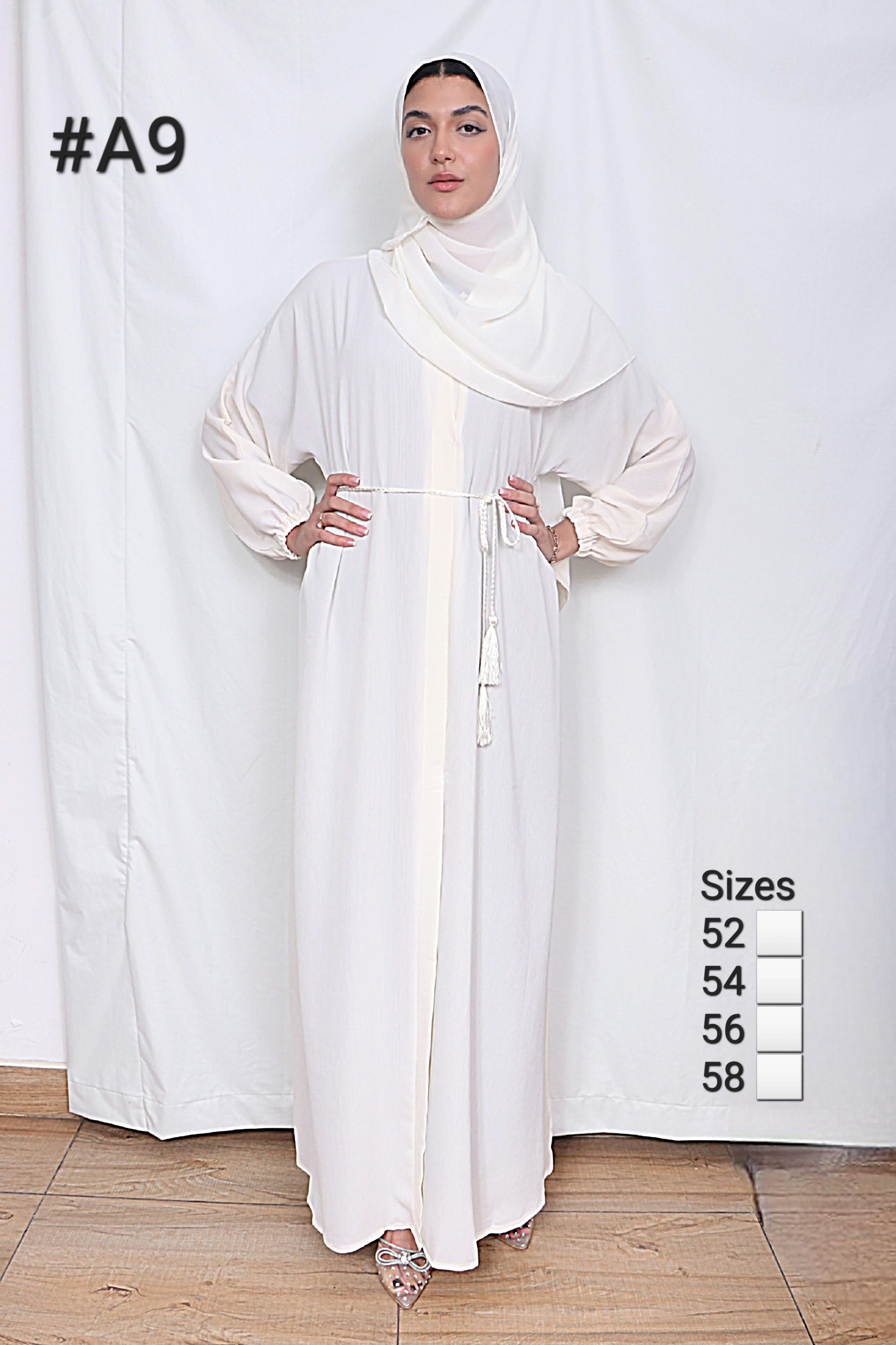 Muslim Fashion White Abaya A9